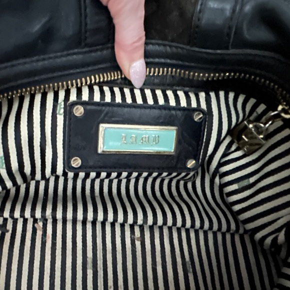 Black Leather and velvet duffle purse LAMB L.A.M.B. Gwen stefani - Picture 2 of 7